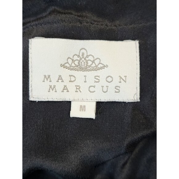 Madison Marcus Black Sleeveless Polka Dot & Lace Mini Dress Draped Side Medium - Picture 11 of 12